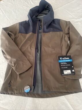 Kühl Men's Two-Tone Olive and Navy Rain Jacket